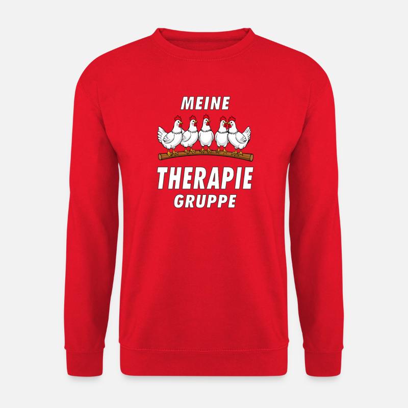 Hühner Meine Therapie Gruppe - Unisex Pullover - Rot