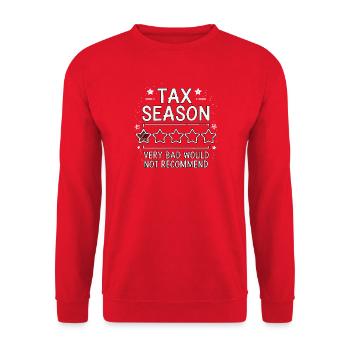 Tax Season - 1 Star Rating Design - Unisex Sweatshirt - red - Front - Alina (178cm) & Michal (187cm)