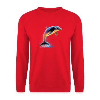 Dolphin Diver Dolphins Ocean Cute Dolphins Dolphin - Unisex Sweatshirt - red - Front - Alina (178cm) & Michal (187cm)
