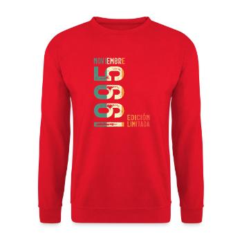 November 1995 Vintage Retro Birthday - Unisex Sweatshirt - red - Front - Alina (178cm) & Michal (187cm)
