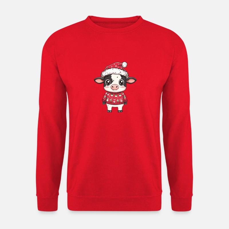Kuh Weihnachten - Unisex Pullover - Rot