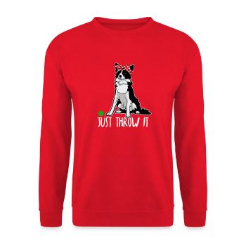 Il suffit de le lancer border collie chien mamans et papas - Sweat-shirt Unisexe - rouge - Devant - Alina (178cm) & Michal (187cm)