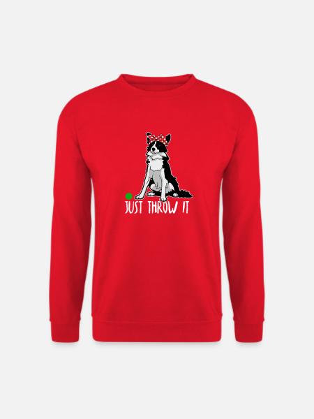 Il suffit de le lancer border collie chien mamans et papas - Sweat-shirt Unisexe - rouge
