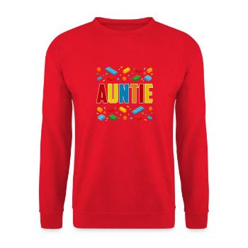 Tante Ziegelbauer Kreative Familie Block Liebhaber - Unisex Pullover - Rot - Vorne - Alina (178cm) & Michal (187cm)