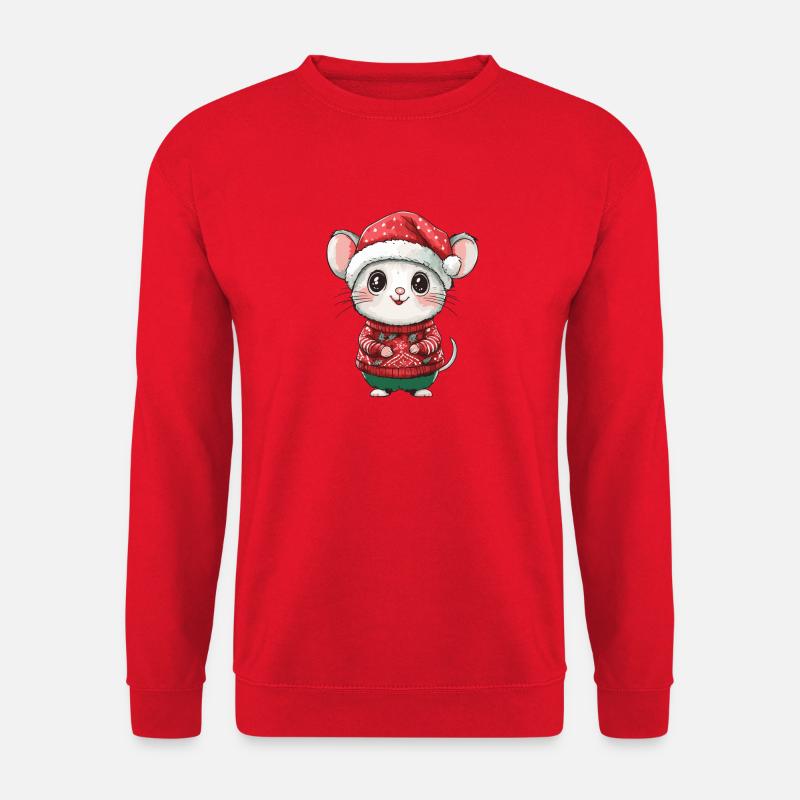 Maus Weihnachten - Unisex Pullover - Rot