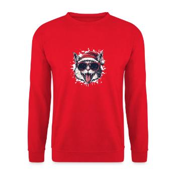 Cat Christmas Funny - Unisex Sweatshirt - red - Front - Alina (178cm) & Michal (187cm)
