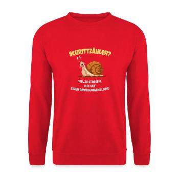 Pedometer? I have a motion detector! - Unisex Sweatshirt - red - Front - Alina (178cm) & Michal (187cm)