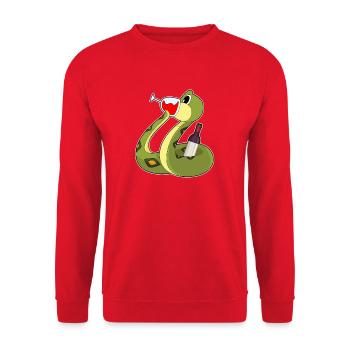 Snake Bottle of Red Wine - Unisex Sweatshirt - red - Front - Alina (178cm) & Michal (187cm)