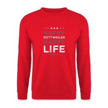 Rottweiler Joie de vivre Design - Unisex Sweatshirt - red - Front - Alina (178cm) & Michal (187cm)