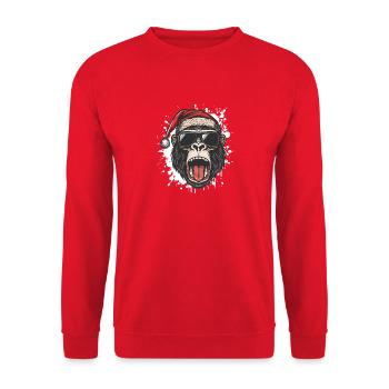 Gorilla Christmas Funny - Unisex Sweatshirt - red - Front - Alina (178cm) & Michal (187cm)