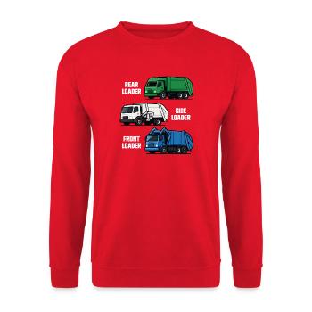 Garbage Truck Funny Garbage Day Garbage Truck - Unisex Sweatshirt - red - Front - Alina (178cm) & Michal (187cm)