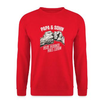 Dad and son Best friends for life - Unisex Sweatshirt - red - Front - Alina (178cm) & Michal (187cm)