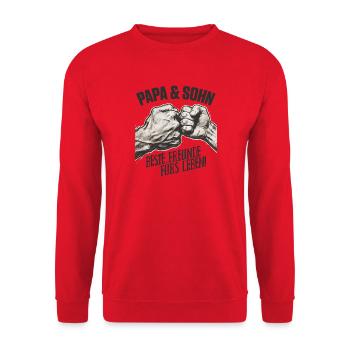 Dad & Son Friends For Life Shirt - Unisex Sweatshirt - red - Front - Alina (178cm) & Michal (187cm)