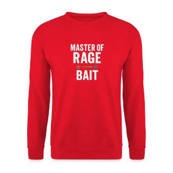 Maître de l’appât de rage, dicton amusant - Sweat-shirt Unisexe - rouge - Devant - Alina (178cm) & Michal (187cm)