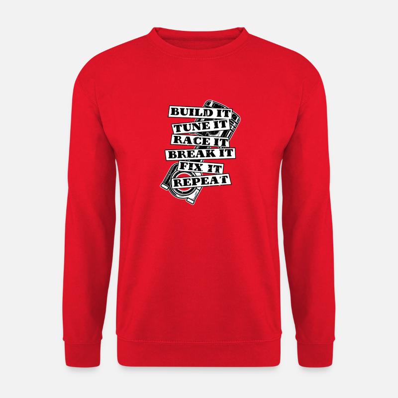 Motorsport – Build It, Tune It, Race It, Fix It - Unisex Pullover - Rot