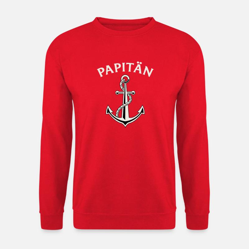 PAPITÄN Anker / Ostsee, Nordsee - Unisex Pullover - Rot