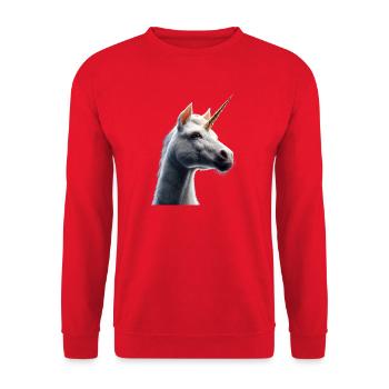 Licorne Poney Cavalier Chevaux Équitation Licornes - Sweat-shirt Unisexe - rouge - Devant - Alina (178cm) & Michal (187cm)