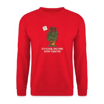 Tag 92 – immer noch keine Tomaten - Unisex Pullover - Rot - Vorne - Alina (178cm) & Michal (187cm)