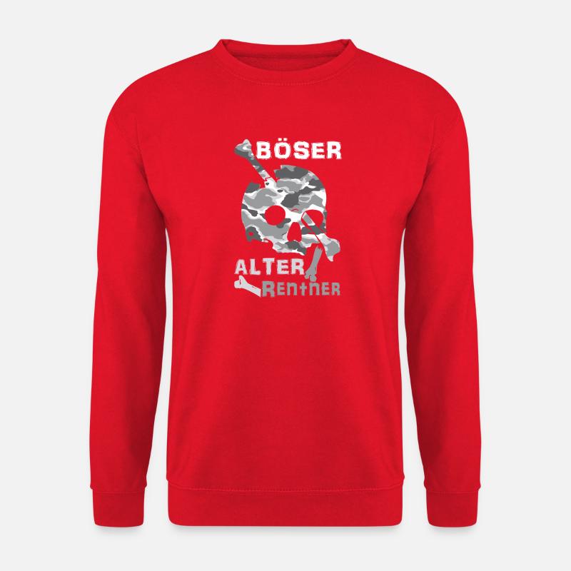 Evil Old Pensioner Skull - Unisex Sweatshirt - red