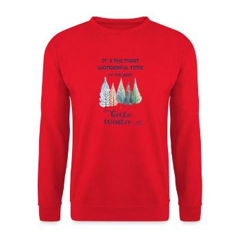 It’s the Most Wonderful Time of the Year – Winter - Unisex Pullover - Rot - Vorne - Alina (178cm) & Michal (187cm)