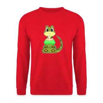 Schlange Kokosnuss  - Unisex Pullover - Rot - Vorne - Alina (178cm) & Michal (187cm)