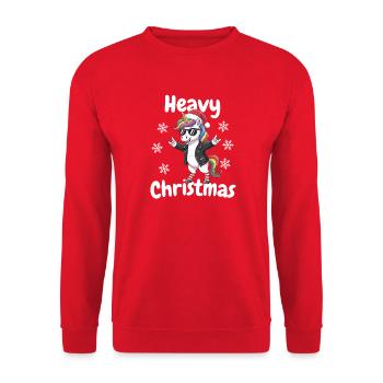 Jupe Licorne de Noël lourd - Sweat-shirt Unisexe - rouge - Devant - Alina (178cm) & Michal (187cm)