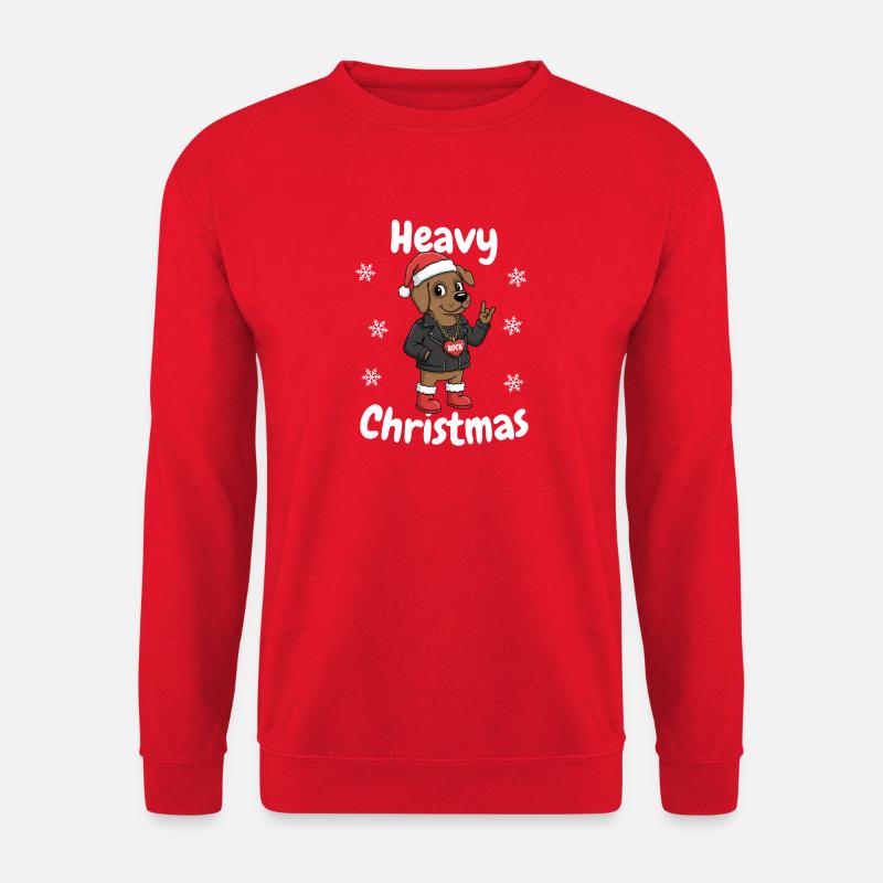 Heavy Christmas Hund Rock - Unisex Pullover - Rot