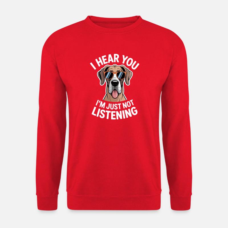 Deutsche Dogge Spruch Lustiges Dogge Geschenk - Unisex Pullover - Rot