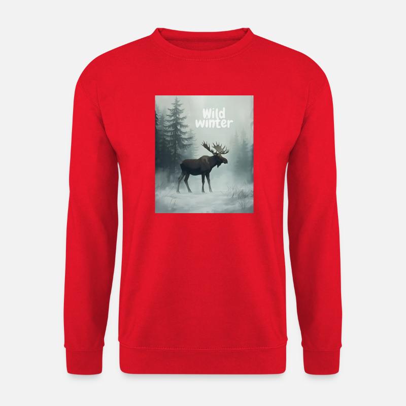 Wilder Winterelch - Unisex Pullover - Rot