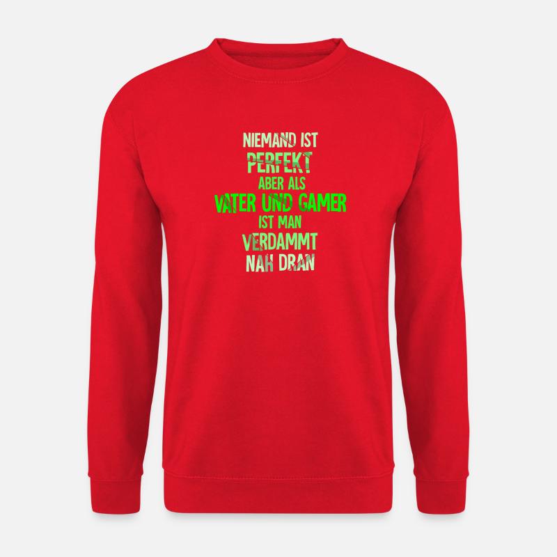 Gamer Zocker Nerd Vater Spruch Vatertag Lustig - Unisex Pullover - Rot