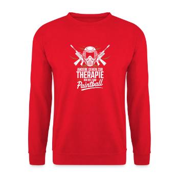 Others go to therapy I go to paintball - Unisex Sweatshirt - red - Front - Alina (178cm) & Michal (187cm)
