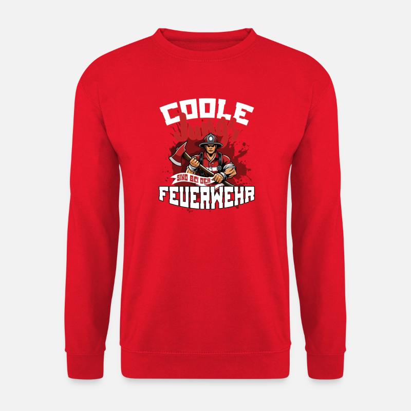 Coole Jungs Sind bei der Feuerwehr Feuerwehrmann - Unisex Pullover - Rot