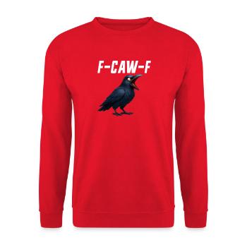 F-Caw-F Crow Drôle de corbeau FCAWF F Caw F - Sweat-shirt Unisexe - rouge - Devant - Alina (178cm) & Michal (187cm)