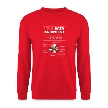 I'm a Data Scientist Boring Info into Awesomeness - Unisex Sweatshirt - red - Front - Alina (178cm) & Michal (187cm)