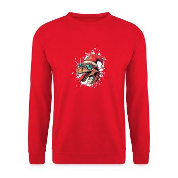 Dragon Christmas Funny - Unisex Sweatshirt - red - Front - Alina (178cm) & Michal (187cm)