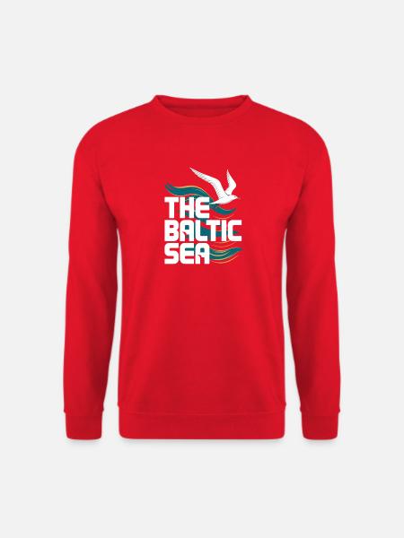  The Baltic Sea Ostsee Möwe Wellen Küste Meer - Unisex Pullover - Rot