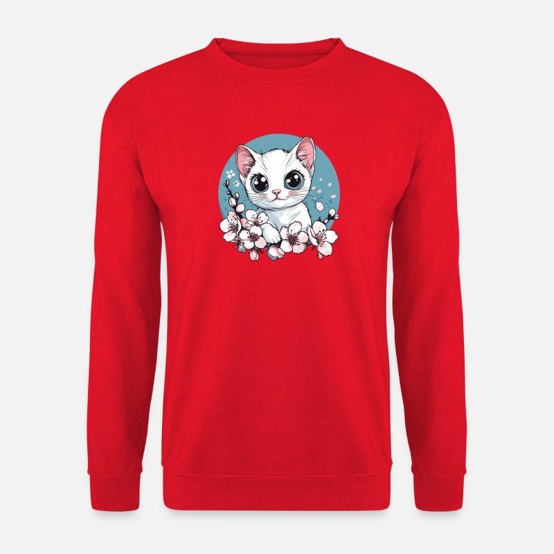 Kittens in the cherry blossom circle - Unisex Sweatshirt - red
