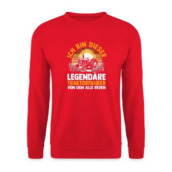 Agriculteur Agriculteur Agriculteur Tracteur Agricole - Sweat-shirt Unisexe - rouge - Devant - Alina (178cm) & Michal (187cm)
