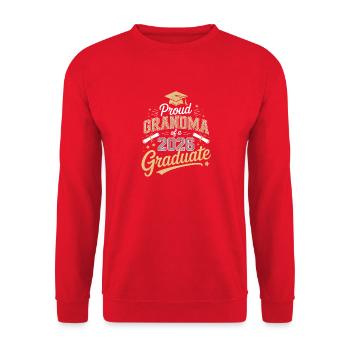 Proud Grandma of a 2026 Graduate - Unisex Sweatshirt - red - Front - Alina (178cm) & Michal (187cm)