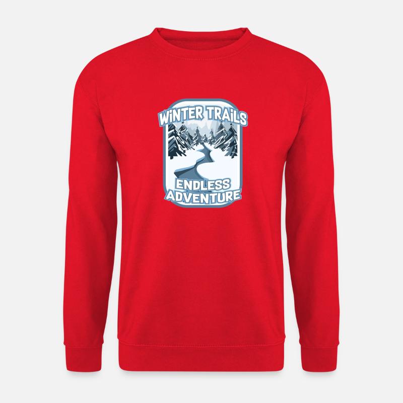 Winterwanderwege endloses Wanderabenteuer - Unisex Pullover - Rot