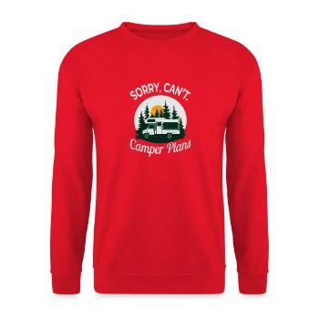 Désolé, je ne peux pas. Plans de camping-car – Funny Camping Design - Sweat-shirt Unisexe - rouge - Devant - Alina (178cm) & Michal (187cm)