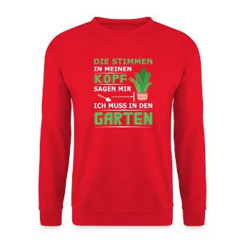 Garden Gardener Gardening Gardening Gardening Gardening - Unisex Sweatshirt - red - Front - Alina (178cm) & Michal (187cm)