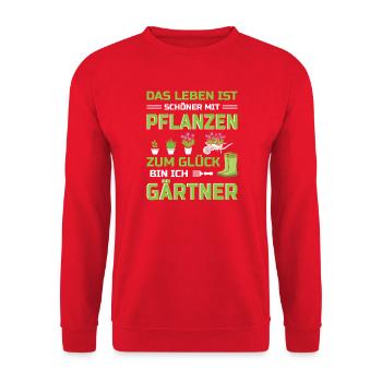 Jardinier Jardinage Jardinage Jardinage Jardinage - Sweat-shirt Unisexe - rouge - Devant - Alina (178cm) & Michal (187cm)