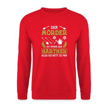 Garden Gardener Gardening Gardening Gardening Gardening - Unisex Sweatshirt - red - Front - Alina (178cm) & Michal (187cm)