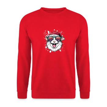 Hamster Christmas Funny - Unisex Sweatshirt - red - Front - Alina (178cm) & Michal (187cm)
