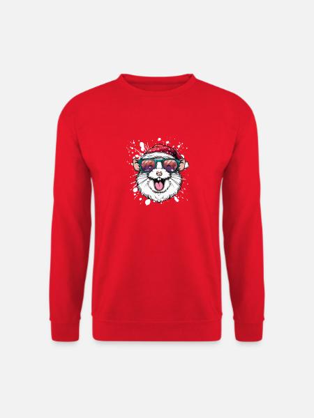 Hamster Christmas Funny - Unisex Sweatshirt - red