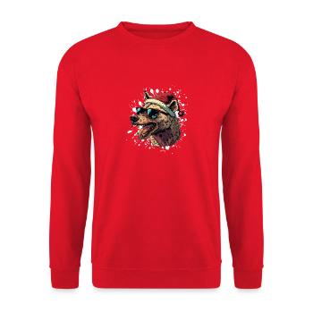 Hyène Noël drôle - Sweat-shirt Unisexe - rouge - Devant - Alina (178cm) & Michal (187cm)