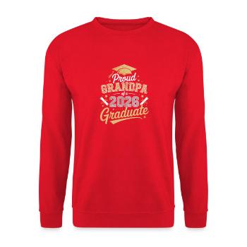 Stolzer Opa 2026 Absolvent - Unisex Pullover - Rot - Vorne - Alina (178cm) & Michal (187cm)