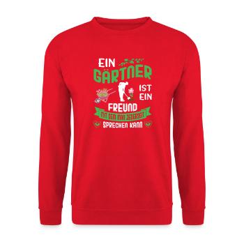 Garden Gardener Gardening Gardening Gardening Gardening - Unisex Sweatshirt - red - Front - Alina (178cm) & Michal (187cm)