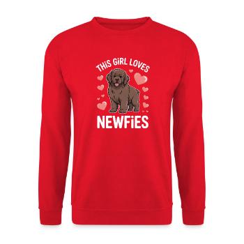 Terre-Neuve disant drôle de Terre-Neuve cadeau - Sweat-shirt Unisexe - rouge - Devant - Alina (178cm) & Michal (187cm)